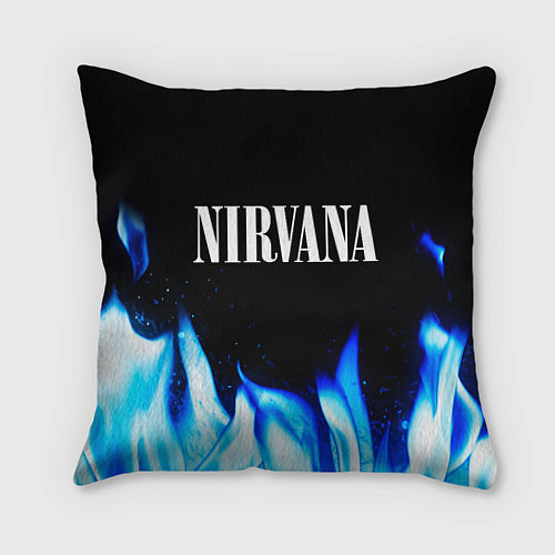Подушка квадратная Nirvana blue fire / 3D-принт – фото 1