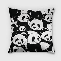 Подушка квадратная С пандами паттерн, цвет: 3D-принт