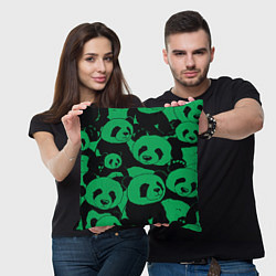 Подушка квадратная Panda green pattern, цвет: 3D-принт — фото 2