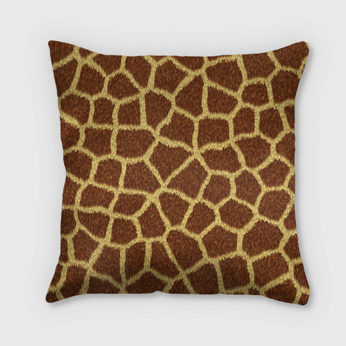 Подушка квадратная Текстура жирафа / 3D-принт – фото 1