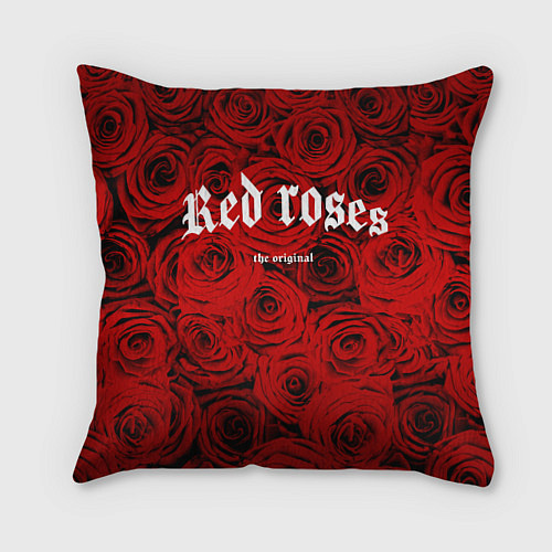 Подушка квадратная Красный розы / 3D-принт – фото 1