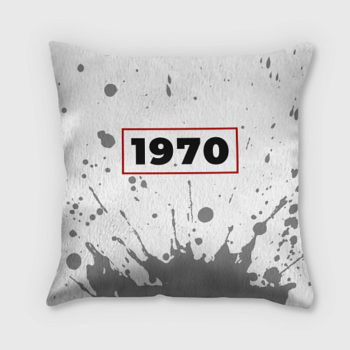 Подушка квадратная 1970 - в красной рамке на светлом / 3D-принт – фото 1