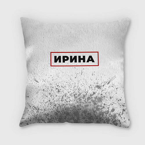 Подушка квадратная Ирина - в красной рамке на светлом / 3D-принт – фото 1