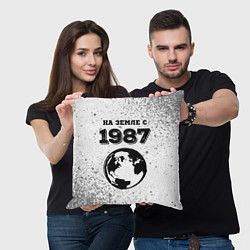 Подушка квадратная На Земле с 1987: краска на светлом, цвет: 3D-принт — фото 2