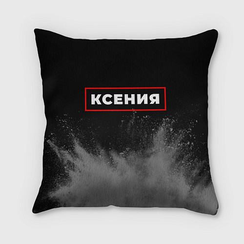 Подушка квадратная Ксения - в красной рамке на темном / 3D-принт – фото 1