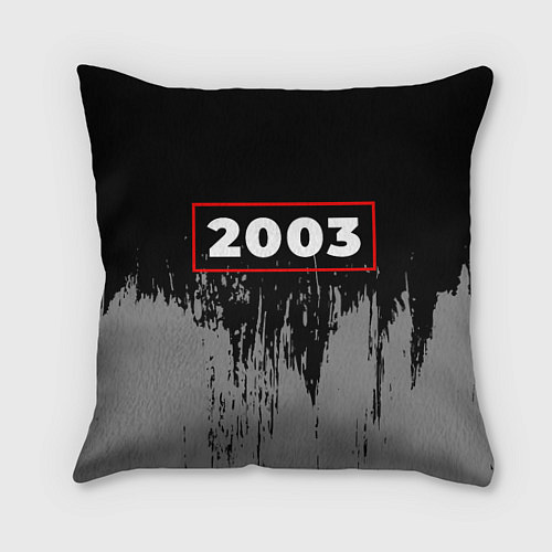 Подушка квадратная 2003 - в красной рамке на темном / 3D-принт – фото 1