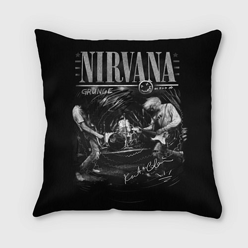 Подушка квадратная Nirvana music / 3D-принт – фото 1