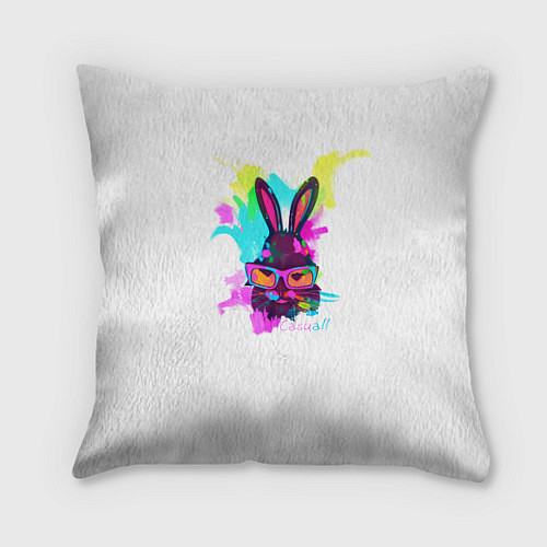 Подушка квадратная Rabbit casuall / 3D-принт – фото 1
