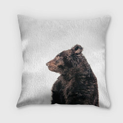 Подушка квадратная Медведь в профиль, цвет: 3D-принт
