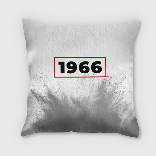 Подушка квадратная 1966 - в красной рамке на светлом / 3D-принт – фото 1