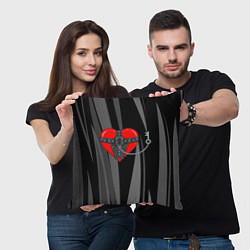 Подушка квадратная Сердце и ключ bdsm, цвет: 3D-принт — фото 2