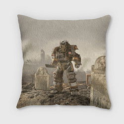Подушка квадратная Bone raider power armor skin in fallout, цвет: 3D-принт