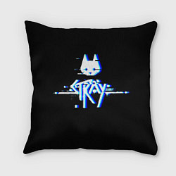 Подушка квадратная Stray blue glitch, цвет: 3D-принт