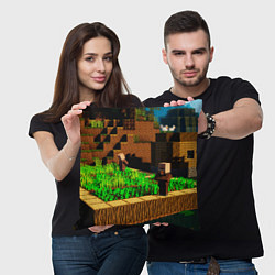 Подушка квадратная Minecraft ферма, цвет: 3D-принт — фото 2