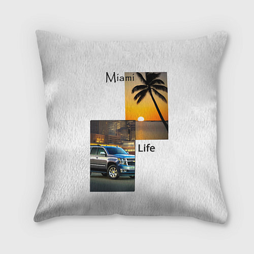 Подушка квадратная Miami Life / 3D-принт – фото 1