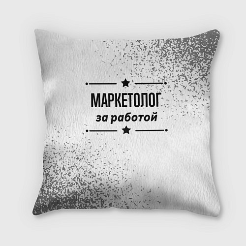 Подушка квадратная Маркетолог за работой - на светлом фоне / 3D-принт – фото 1