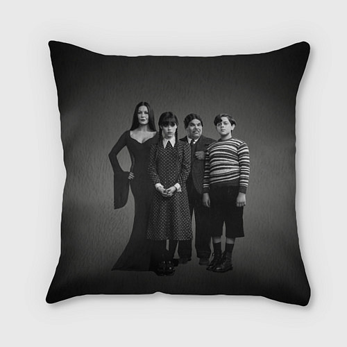 Подушка квадратная Аддамс, семейный портрет / 3D-принт – фото 1
