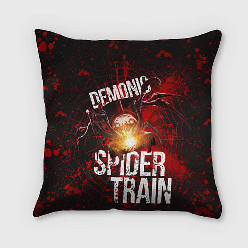 Подушка квадратная Demonic spider-train / 3D-принт – фото 1