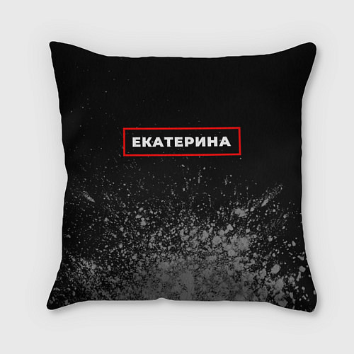 Подушка квадратная Екатерина - в красной рамке на темном / 3D-принт – фото 1
