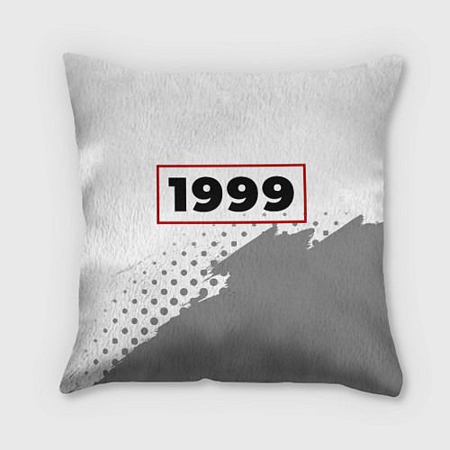 Подушка квадратная 1999 - в красной рамке на светлом / 3D-принт – фото 1