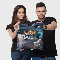 Подушка квадратная Goose Goose Duck Space, цвет: 3D-принт — фото 2