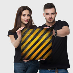 Подушка квадратная Черно-желтая опасность, цвет: 3D-принт — фото 2