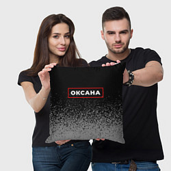 Подушка квадратная Оксана - в красной рамке на темном, цвет: 3D-принт — фото 2