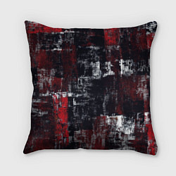 Подушка квадратная Абстракт красный на чёрном, цвет: 3D-принт