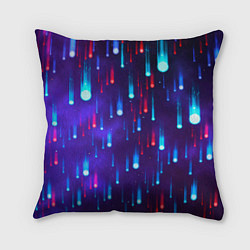 Подушка квадратная Neon rain, цвет: 3D-принт