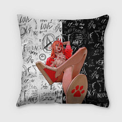 Подушка квадратная Человек бензопила: Пауэр демоница, цвет: 3D-принт