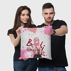 Подушка квадратная Красотка Хитори Гото - Одинокий рокер, цвет: 3D-принт — фото 2