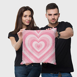 Подушка квадратная Hearts pink, цвет: 3D-принт — фото 2