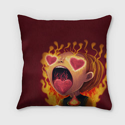 Подушка квадратная Сгорая от любви, цвет: 3D-принт