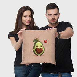 Подушка квадратная Влюбленная авокадо - парные, цвет: 3D-принт — фото 2