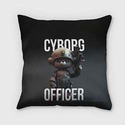 Подушка квадратная Cyborg officer, цвет: 3D-принт