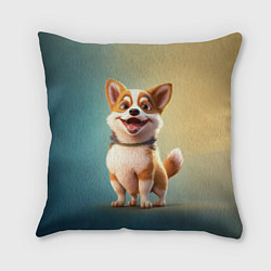 Подушка квадратная Корги молодец, цвет: 3D-принт