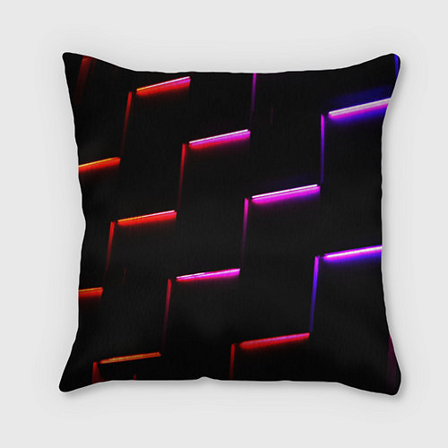 Подушка квадратная Неоновый надлом света / 3D-принт – фото 1