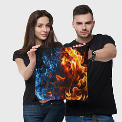 Подушка квадратная Битва огней - два пламени, цвет: 3D-принт — фото 2