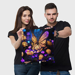 Подушка квадратная Цветок бабочка midjouney, цвет: 3D-принт — фото 2