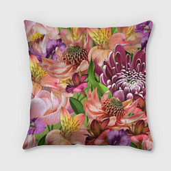Подушка квадратная Райские цветы, цвет: 3D-принт