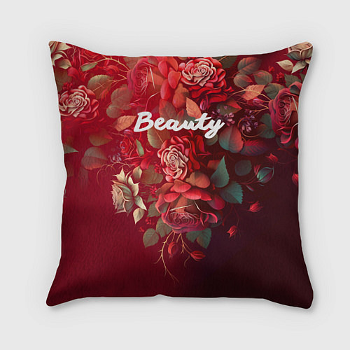 Подушка квадратная Beauty Красота розы / 3D-принт – фото 1