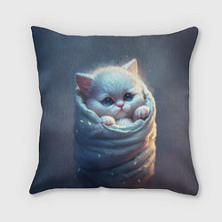 Подушка квадратная Котик в мешке, цвет: 3D-принт