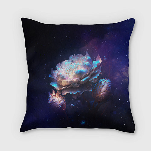 Подушка квадратная Космические звёздные цветы / 3D-принт – фото 1
