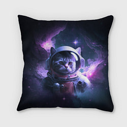 Подушка квадратная Котик космонавт, цвет: 3D-принт
