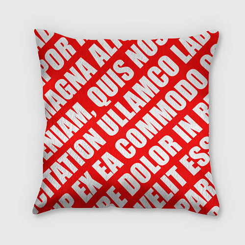 Подушка квадратная Крупный рубленый текст Lorem Ipsum каллиграфия на / 3D-принт – фото 1