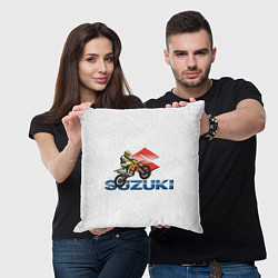 Подушка квадратная Suzuki motorcycle, цвет: 3D-принт — фото 2