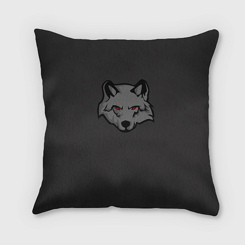 Подушка квадратная Злой серый волк с красными глазами / 3D-принт – фото 1