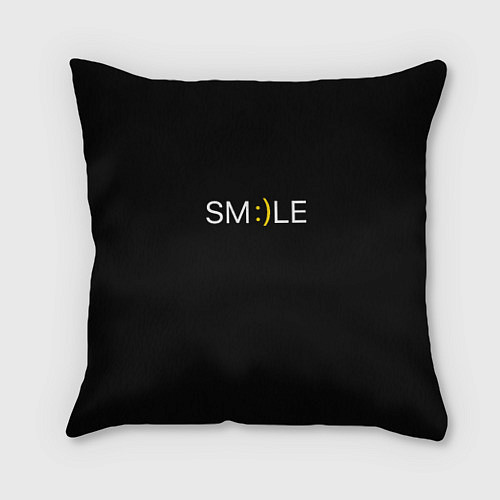 Подушка квадратная Надпись smile / 3D-принт – фото 1