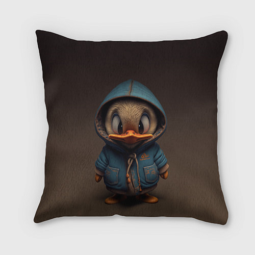 Подушка квадратная Утёнок в капюшоне / 3D-принт – фото 1