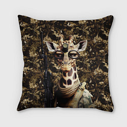 Подушка квадратная Боевой жираф, цвет: 3D-принт